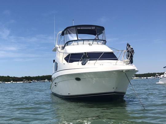 Beach, Dolphins, Lunch, and Sunsets on the 39ft Silverton Yacht