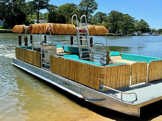 Bateau Tiki Lynnhaven à deux étages de 30 pieds ! Profitez d'une journée sur l'eau avec nous !