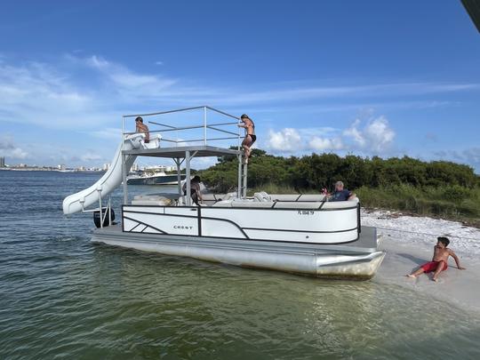 24ft Crest Double Decker Pontoon with Slide