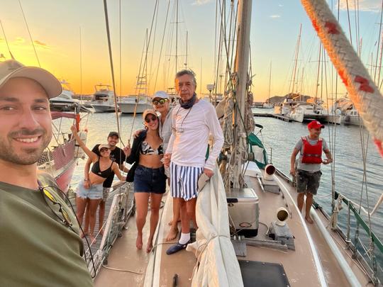 Sunset on a 38ft Sailboat at Santa Marta Bay