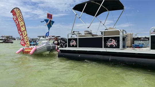 24’ Pontoon Best Party on Crab Island Comes with Lily Pad and Cooler of Ice