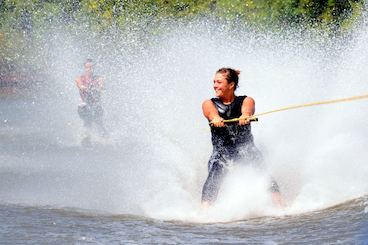 Waterskiing in Port City, Sri Lanka