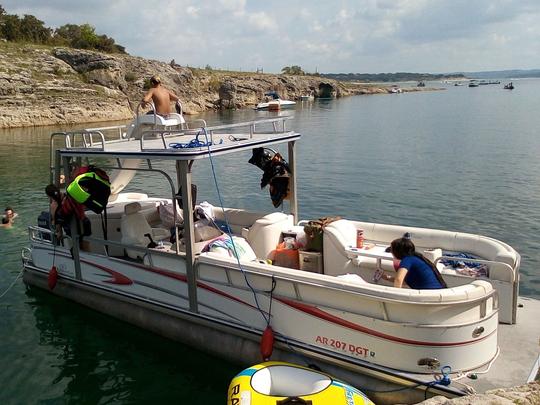 Family Fun on a 25ft Double Decker Tritoon with slide - Canyon Lake