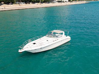 Disfrute de Chicago en este yate Sea Ray Express Cruiser de 45 pies, ¡perfecto para fiestas! 