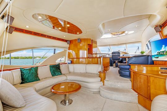 LUXURY 65FT AZIMUT VICTORIA YACHT | FREE FLOATING MAT, WATER & SODAS