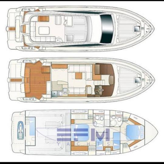 フェレッティ 510 フライモーターヨット-17 メートル-キャビン3室 + 乗組員 