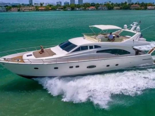 Experience Miami onboard 75FT FERETTI LUXURIOUS YACHT