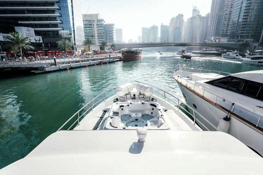 LUXURY SUPER 85FT YACHT WITH JACUZZI UPTO 65 GUEST IN DUBAI MARINA