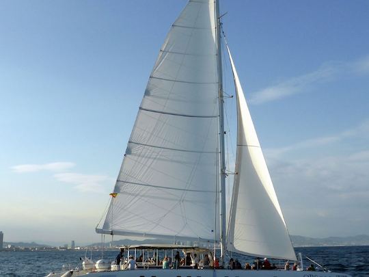 Large Catamaran for 100 People in Barcelona. Your event on board. Drinks, food