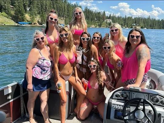 Coeur d'alene capitaneou um cruzeiro no lago e churrasco com pontão de 22 pés em South Bay