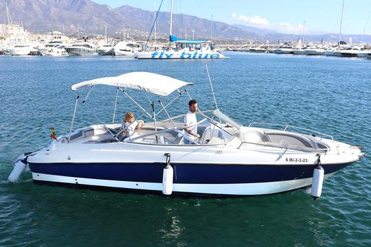 26ft Bayliner Boat with Captain in Puerto Banús, Marbella (10 People)