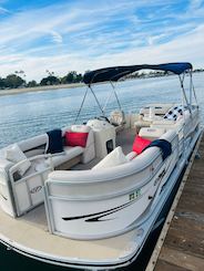 Beautiful boat pontoon in the bay