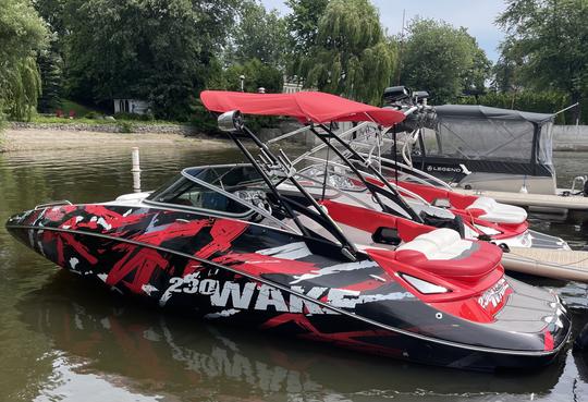 Bateau de wakeboard Sea-Doo 230 | Barbecue sur la plage et soirée au coucher du soleil à Laval, Québec 