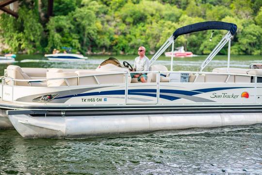 27ft Sun Tracker Tritoon Party Barge for up to 17 Guests *Only on Lake Austin*