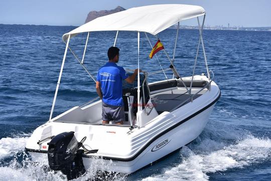 Unlicensed boat rental in Altea · Poseidon 455r Powerboat!