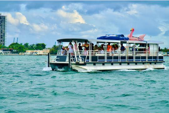 Divertido barco para fiestas de 45 pies en Miami, 40 pasajeros como máximo, todo incluido, muy limpio