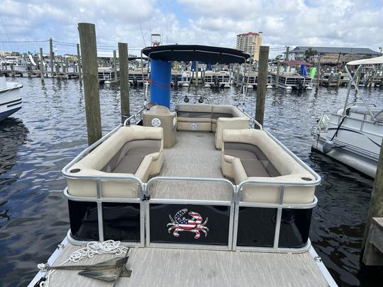 24’ Pontoon Best Party on Crab Island Comes with Lily Pad and Cooler of Ice