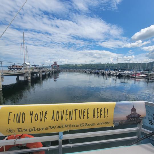 1 or 2 hour Seneca Lake Cruise Pontoon Cycle Boat, Peddling OPTIONAL