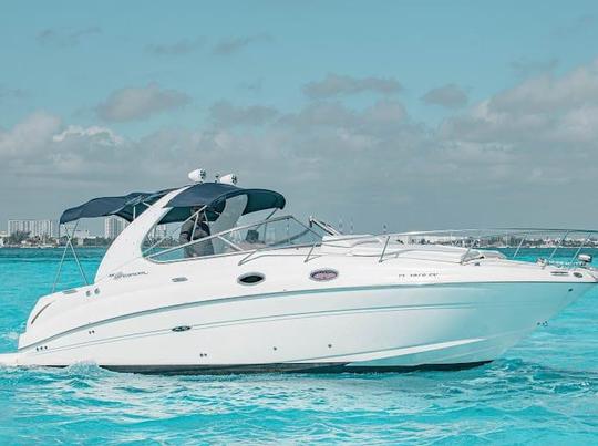 Bonito yate Sea Ray Sundancer de 32 pies en Cancún 