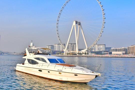 Luxury 70ft Majesty Yacht — Up to 35 Guests in Dubai Marina Harbor