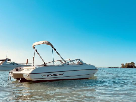 Bateau à moteur Stingray de 19 pieds sur le lac Sainte-Claire