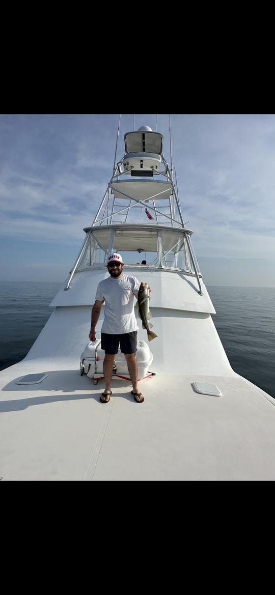 Carta de pesca Viking de meio dia no fundo de 50 pés