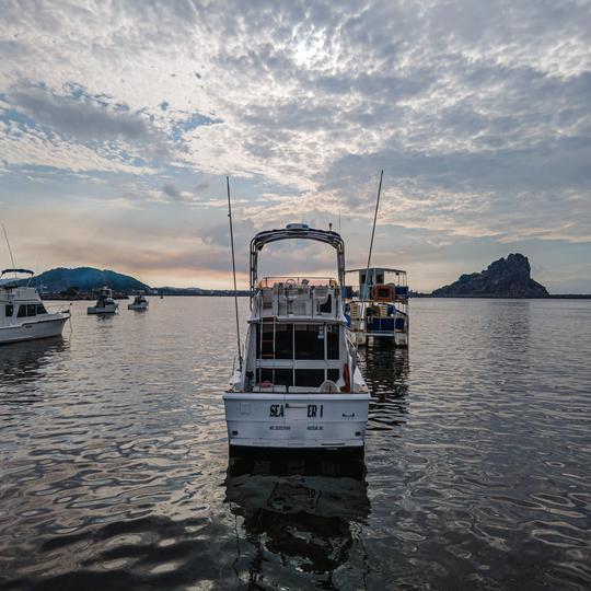 Iate Viking de 36 pés e carta de pesca esportiva em Mazatlan