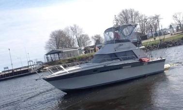 Charter Fishing On 34ft Silverton Sports fisherman Yacht in Algoma, Wisconsin