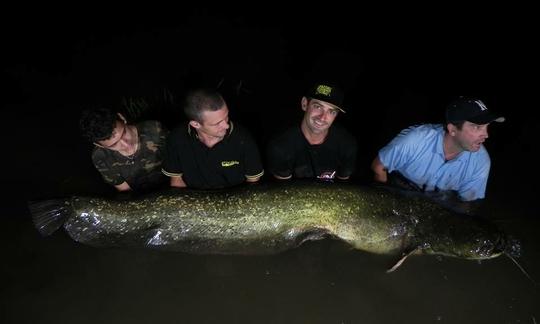 Passeios de barco de pesca Big Catfish nos rios da França