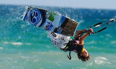 Kiteboarding in Malgrat de Mar, Spain