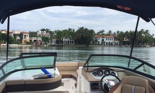 Bimini Top provides plenty of shade (and much more than center console boats)