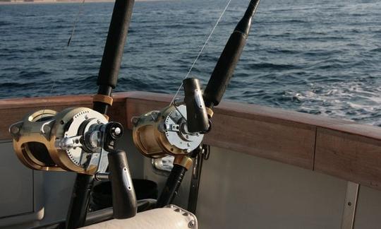 ¡Alquiler de pesca en un barco de pesca deportiva Cabo Express de 40 pies en Cabo San Lucas!