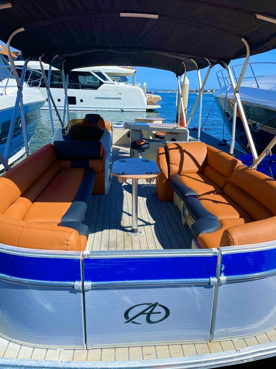 Espaçoso e luxuoso Avalon Pontoon 28'