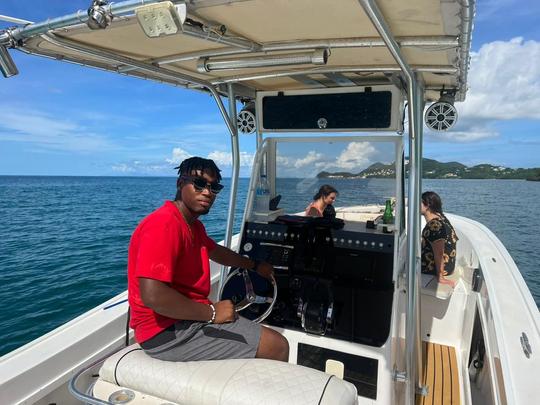  Private Speedboat Charter in St. Lucia on 28.2ft Mako Center Console