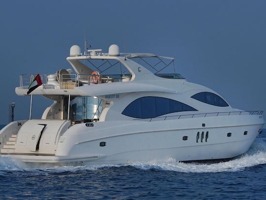 Experience Dubai on our Majesty 88ft Jacuzzi Yacht!