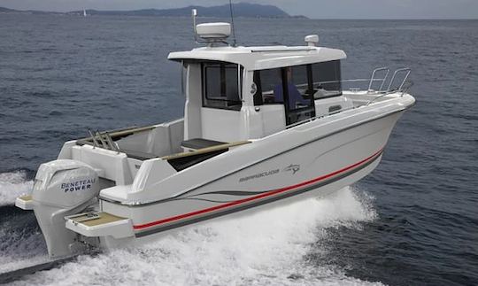 Enjoy Fishing in Brest, France on 23' Barracuda 7 Cuddy cabin