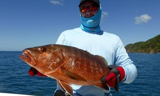 Viagem de pesca memorável no console Stamas Center de 31 pés em Chicá, Panamá