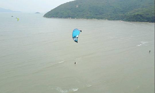 Aula de kitesurf em novos territórios, Hong Kong