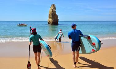 Tour de surf de remo en las cuevas de Benagil