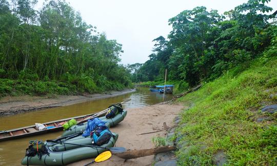 Packrafts docked at Blanquillo Lodge