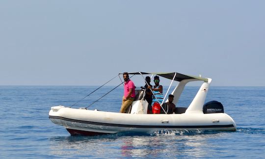 Halfday ocean safari in your own private boat. After the deep sea safari enjoy snorkeling in the beautiful weligama bay