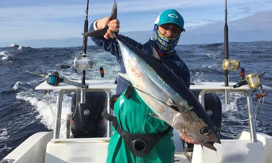 Un relajante viaje de pesca en Ciudad del Cabo, Sudáfrica, en la consola central