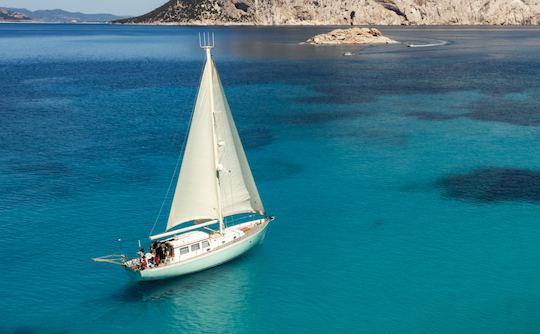 OLBIA Tour of Tavolara Marine Park with a 16 meters stunning Vintage GULETTE 