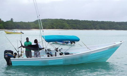 Boat Tours & Fishing Charters on a 28ft Pirogue Boat in Buccoo, Tobago