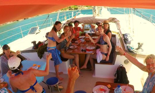 Passeio de um dia e tartarugas marinhas em um catamarã à vela de Deshaies