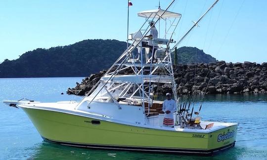 Profitez de la pêche à Rivas, au Costa Rica, à bord du Topaz Sport Fisherman de 34 pieds