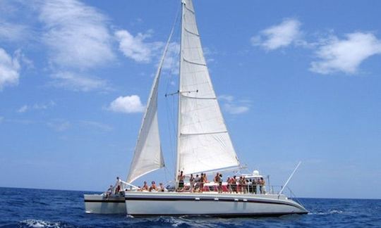 Catamaran « Marlin del Rey » de 66 pieds naviguant à Playa Tamarindo