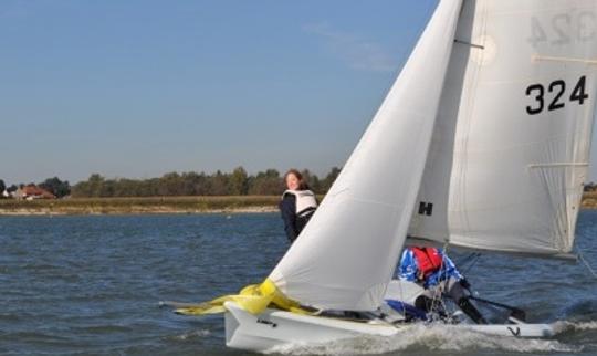 Alquila un velero láser Vago de 14 pies en Kinrooi, Bélgica