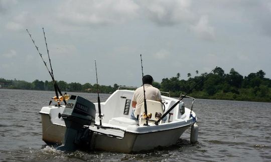 Enjoy Fishing in Bolgoda, Sri Lanka on FR 17 Yamaha Boat