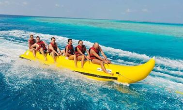 Have fun on Banana ride in Zakinthos, Greece